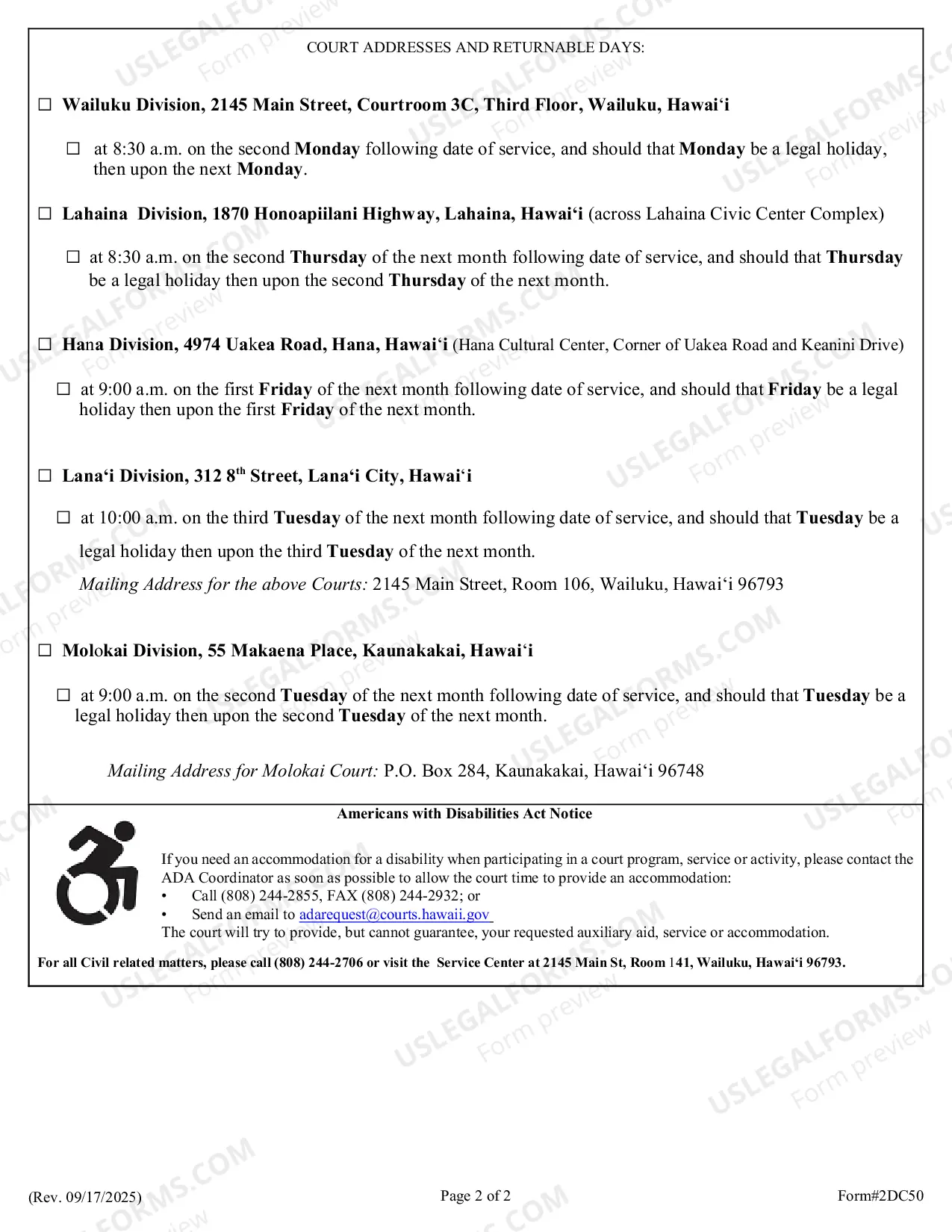 Preview Summons