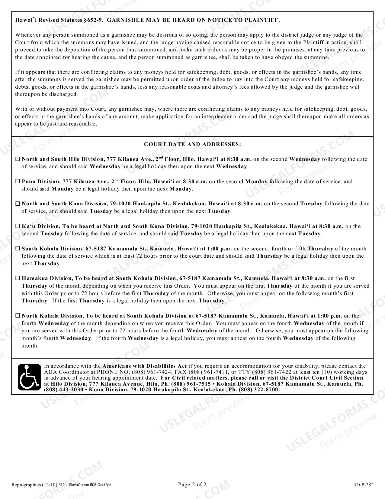 Preview Garnishee Summons