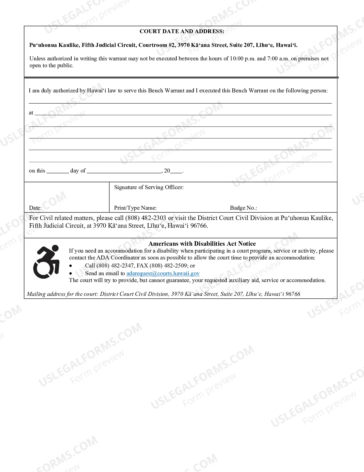 Preview Bench Warrant