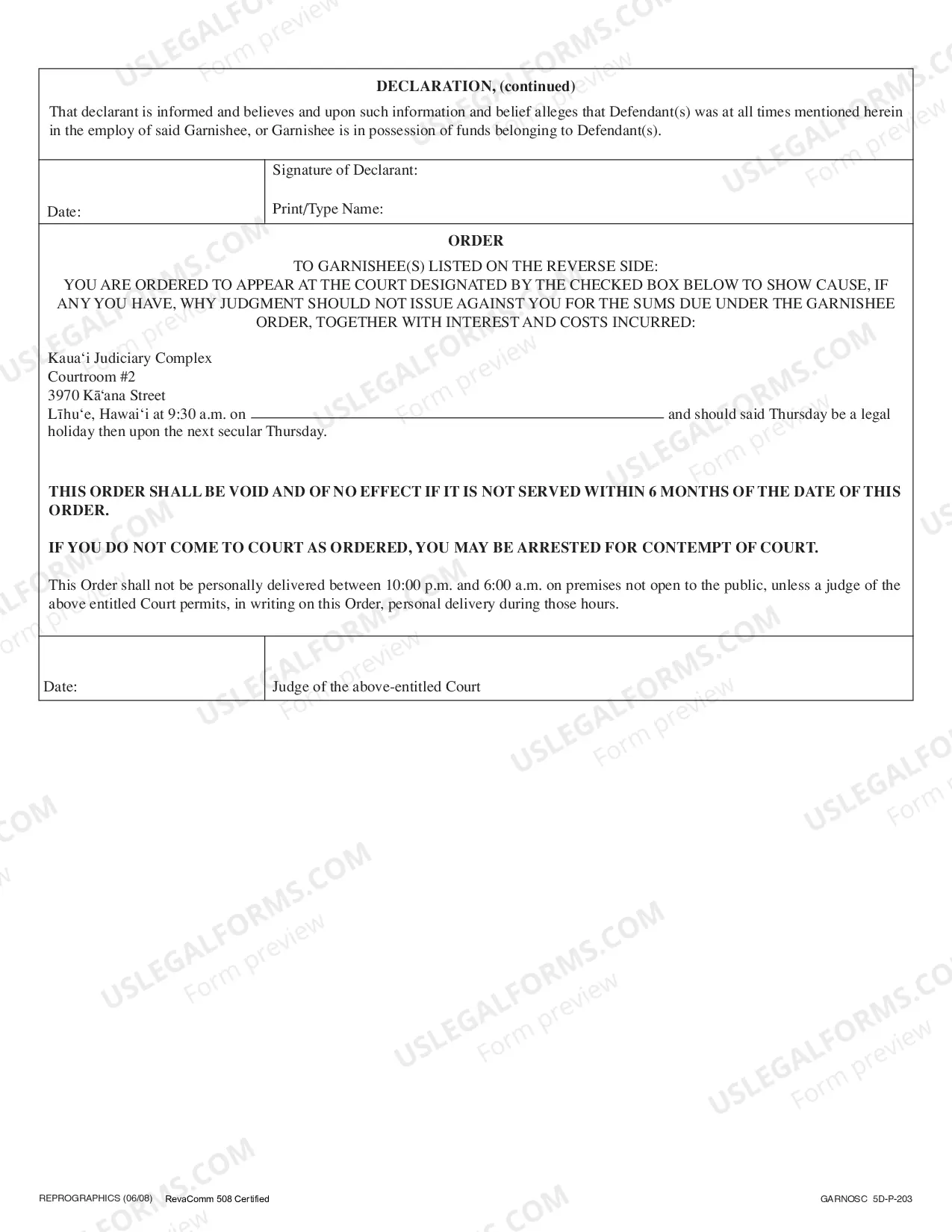 Preview Motion For Order To Show Cause On Garnishee