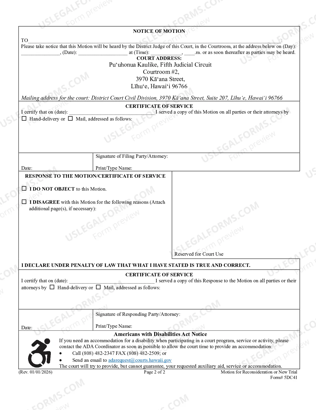 Preview Motion For Reconsideration Or New Trial