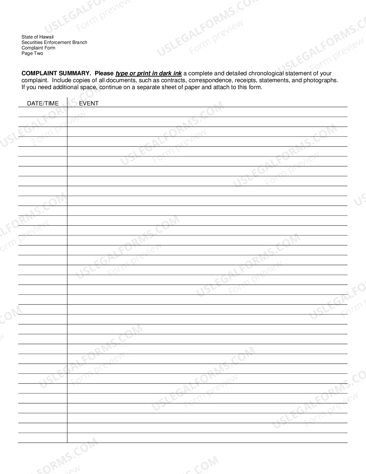 Preview Complaint Form