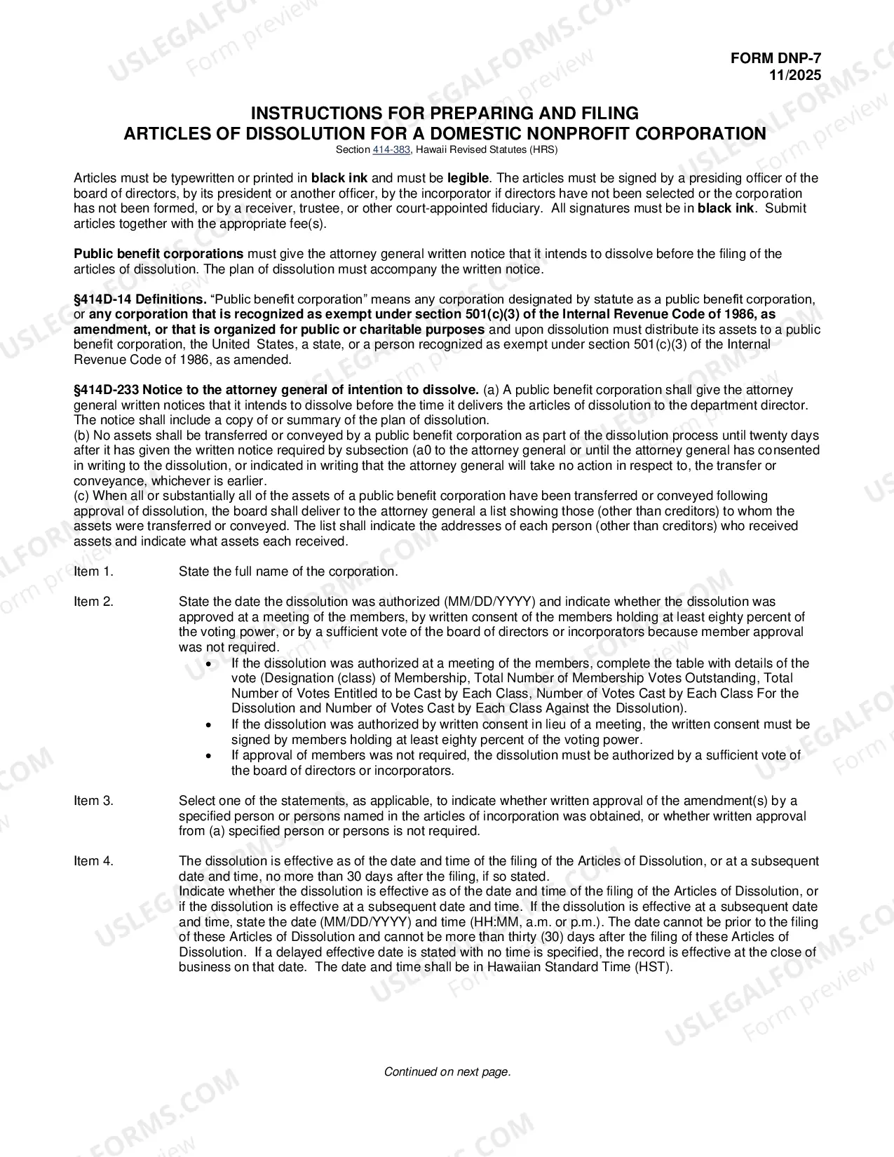 Preview Articles of Dissolution