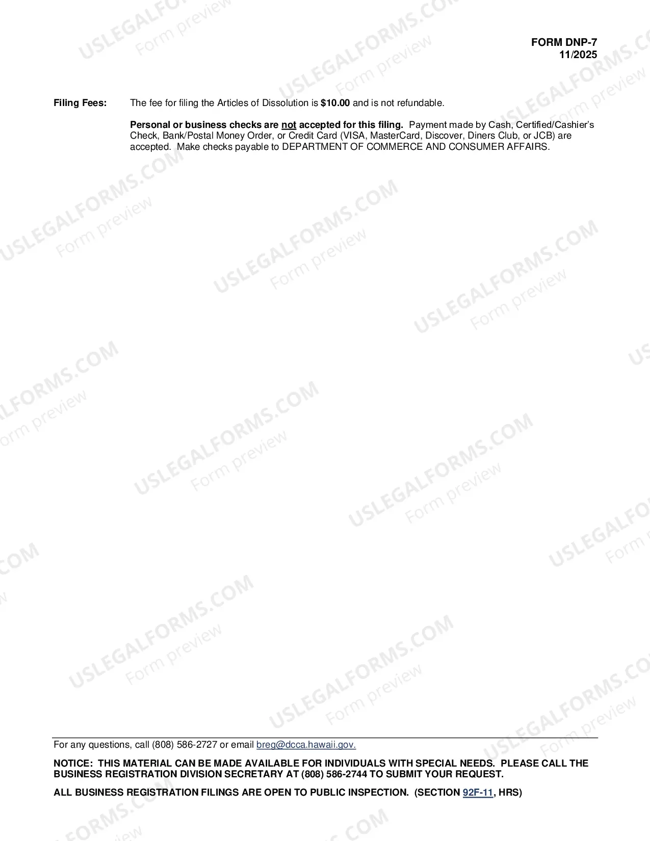 Preview Articles of Dissolution