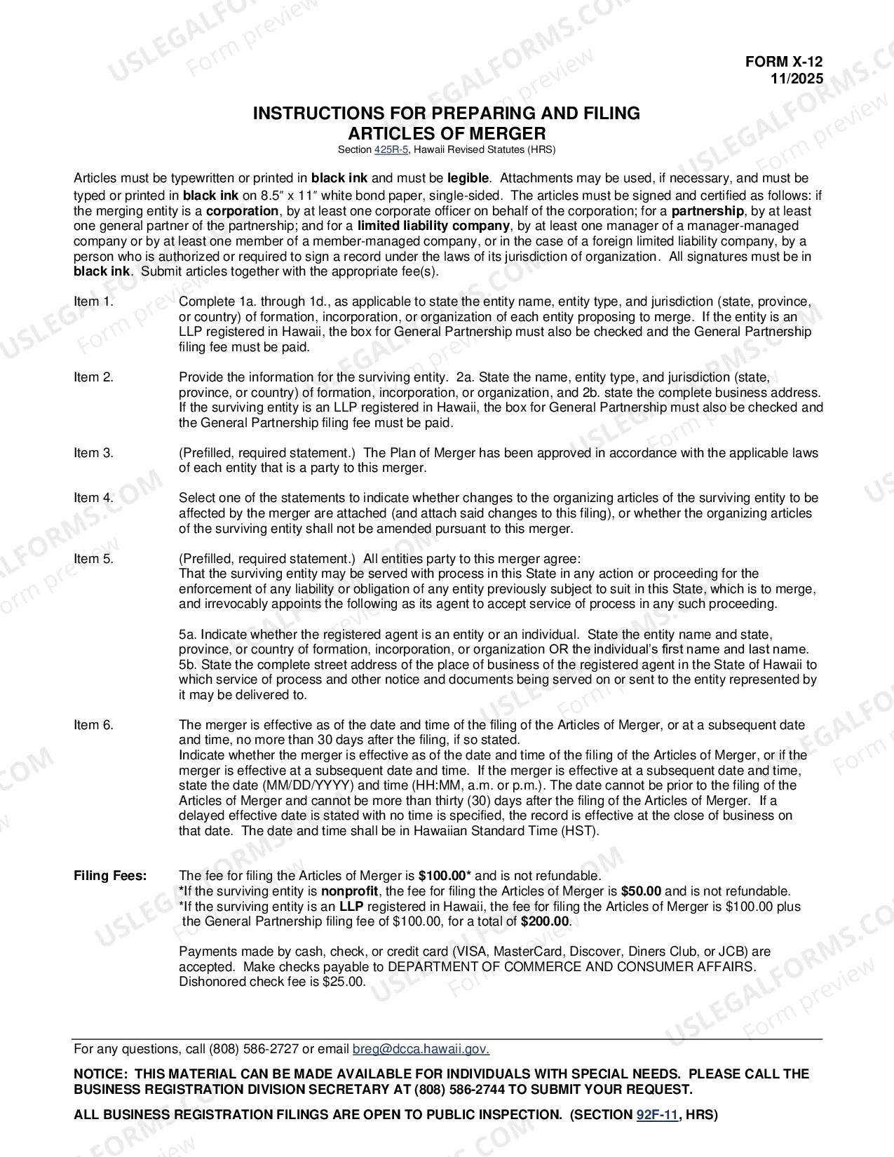 Preview Articles of Merger