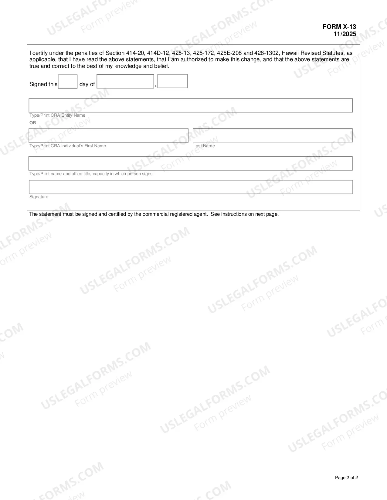Preview Commercial Registered Agent Termination Statement