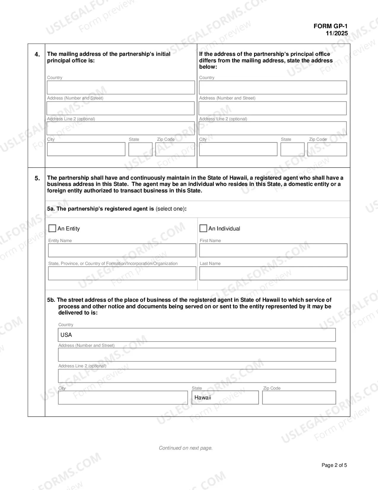 Preview Registration Statement For Partnership