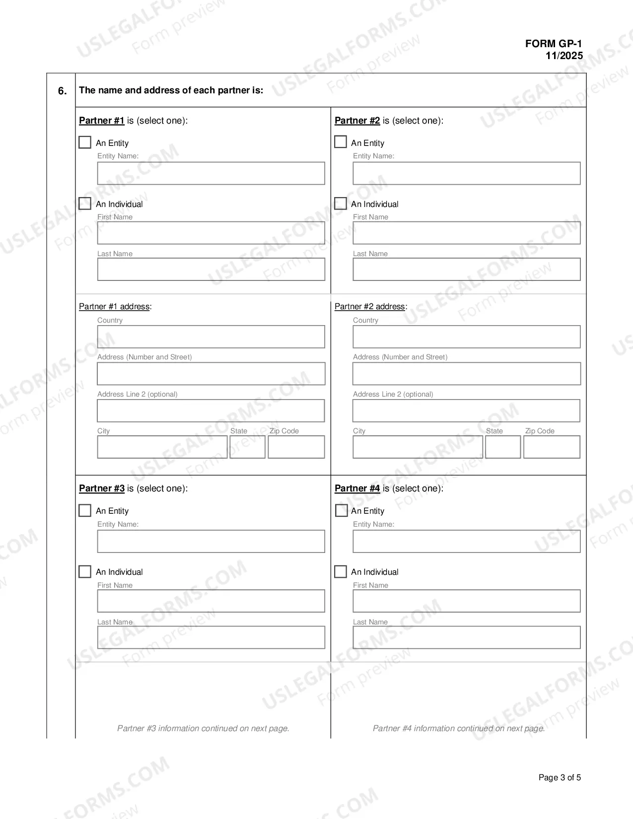Preview Registration Statement For Partnership