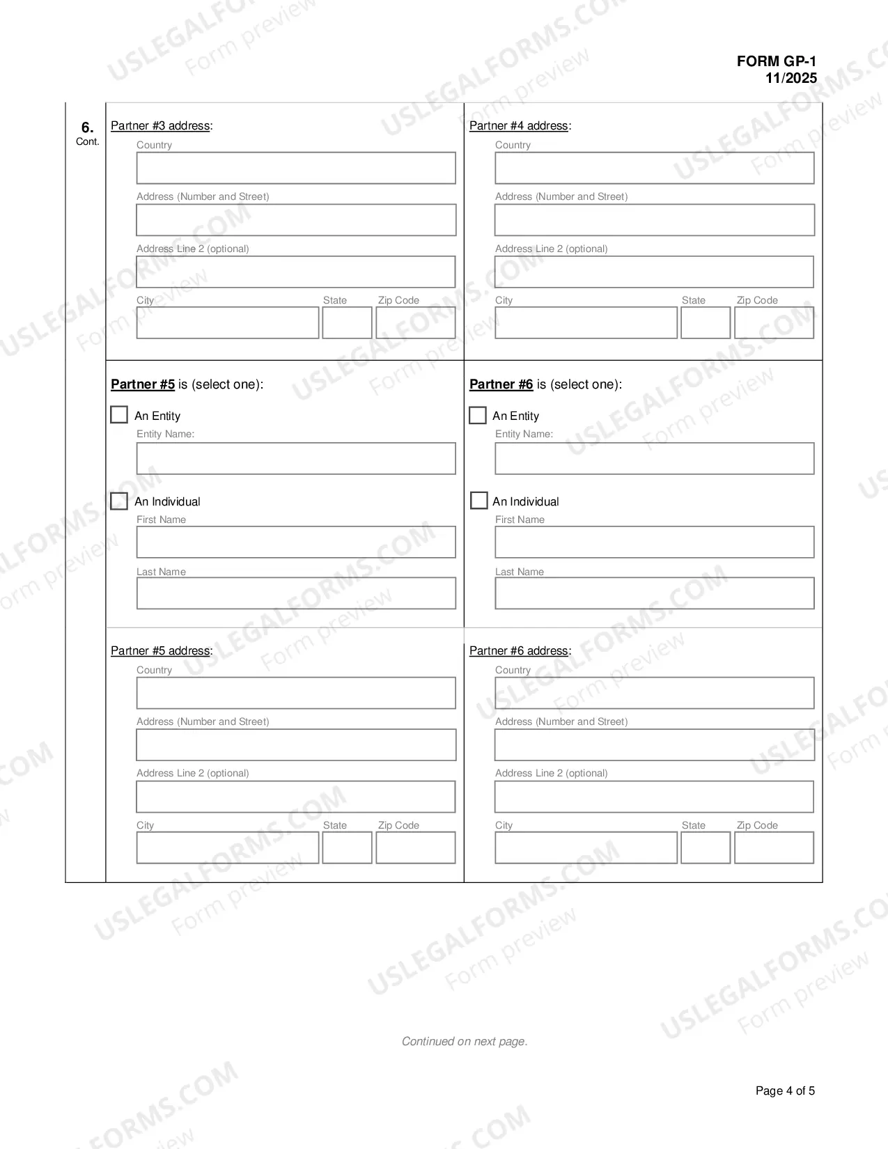 Preview Registration Statement For Partnership
