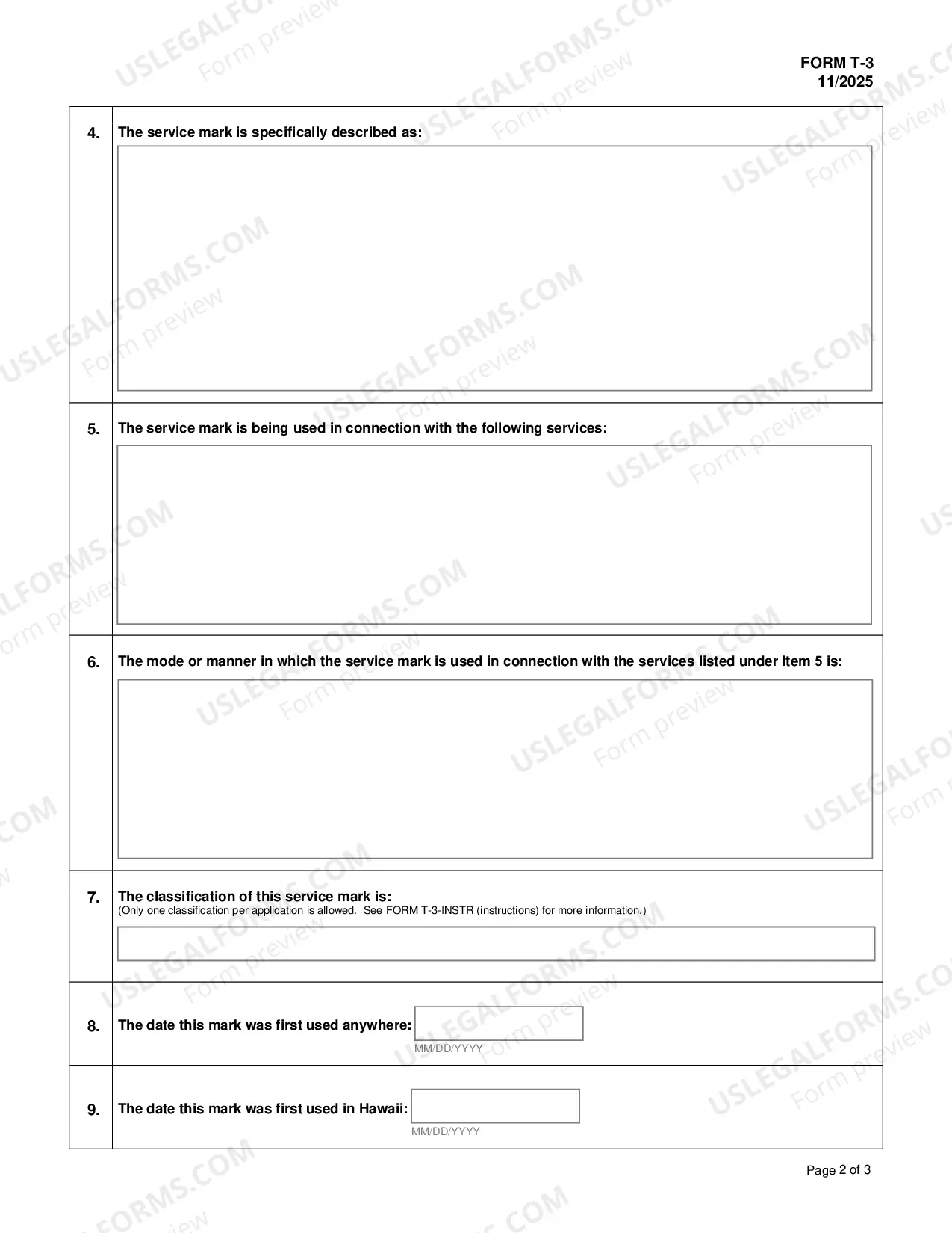Preview Application For Registration of Service Mark