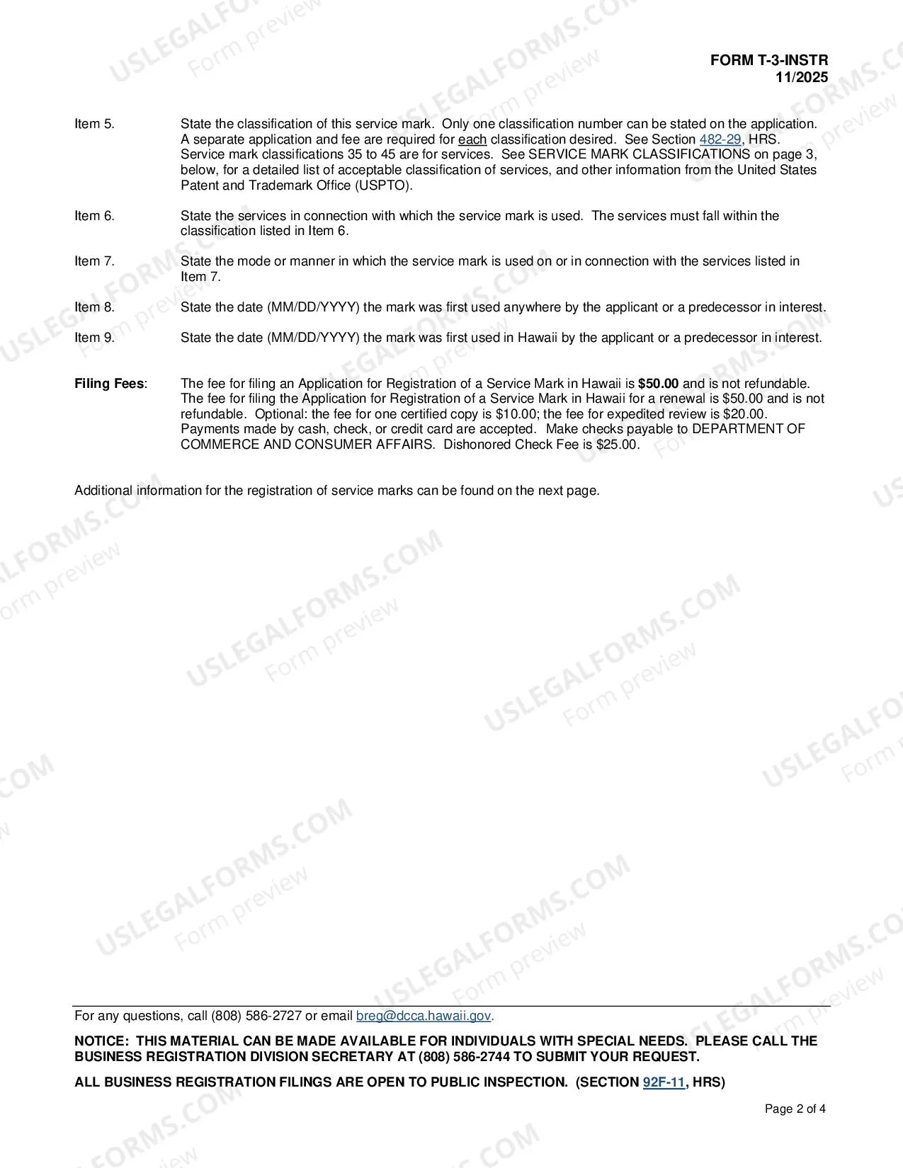 Preview Application For Registration of Service Mark