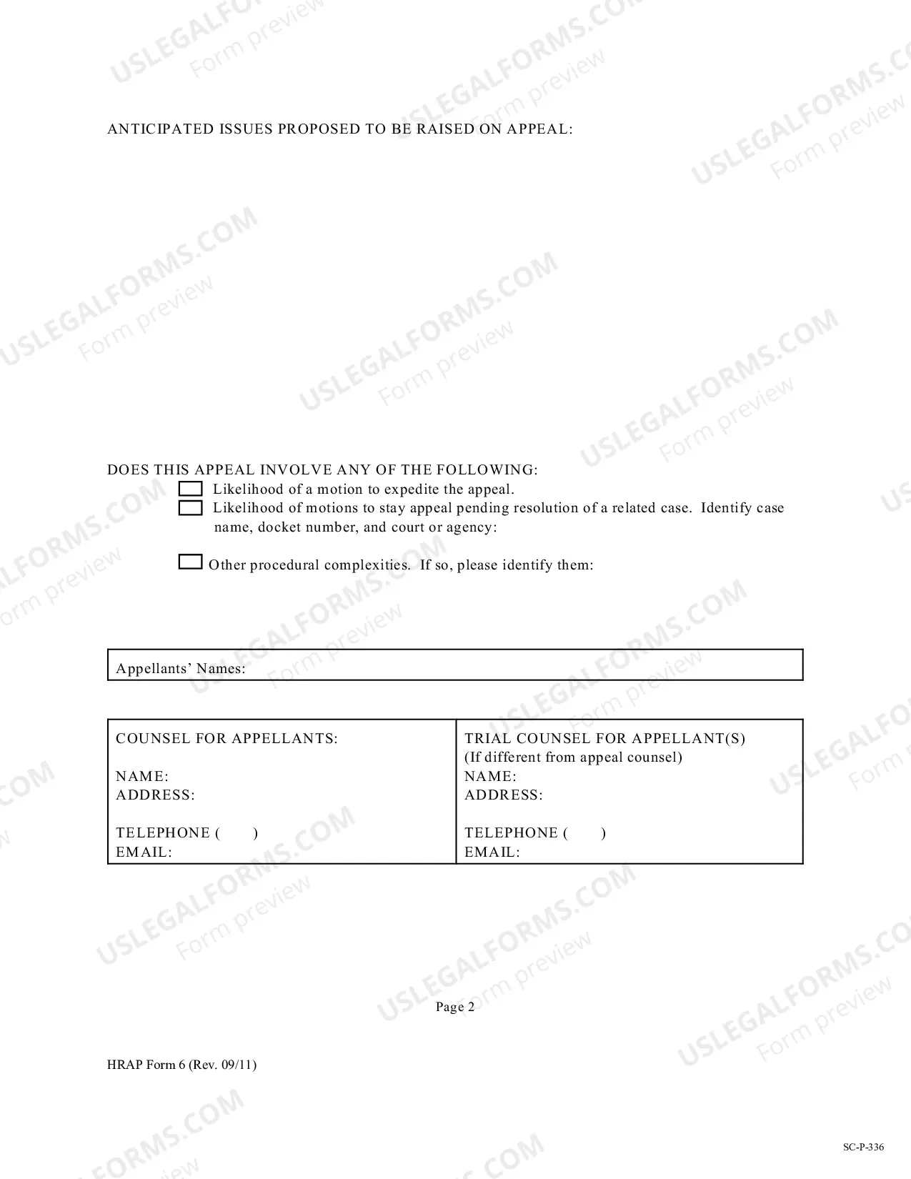 Preview Civil Appeal Docketing Statement