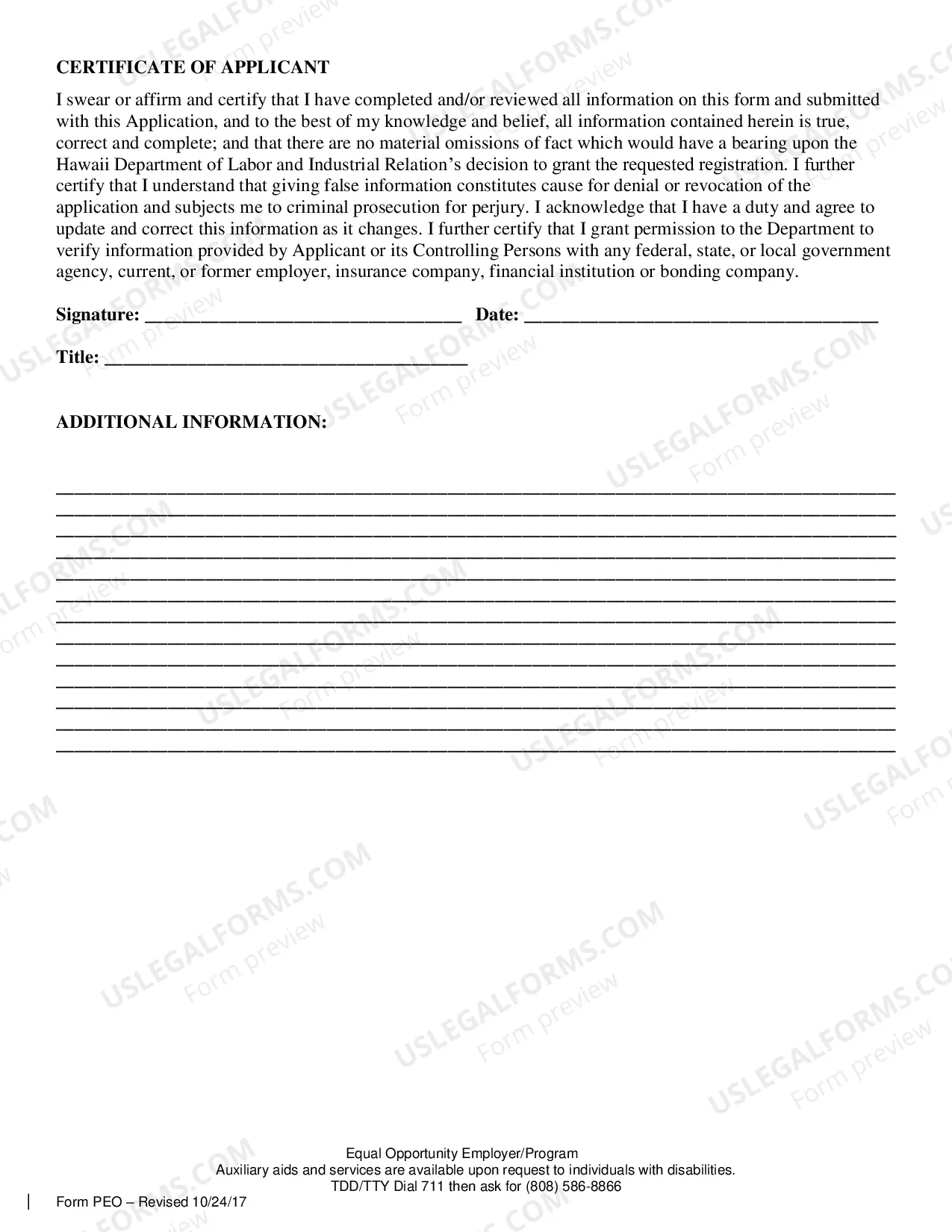 Preview Application For Professional Employer Organization Registration