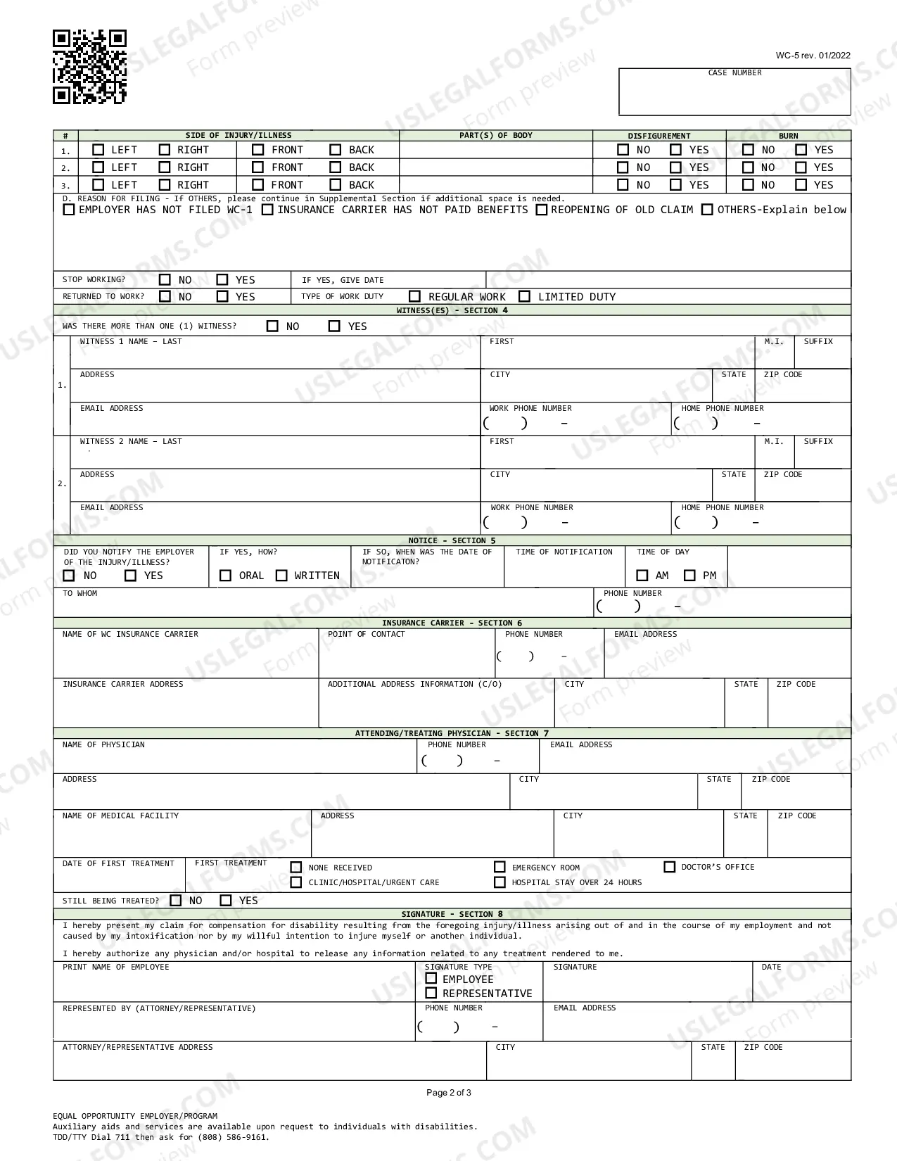 Preview Employee Notification to Employer