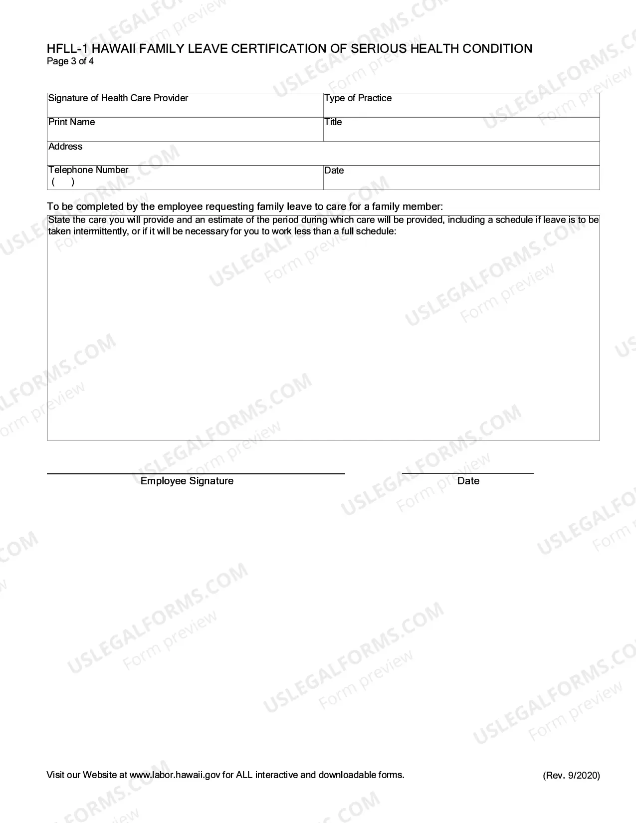 Preview Optional form for Certification of a Serious Health Condition by a Health Care Provider