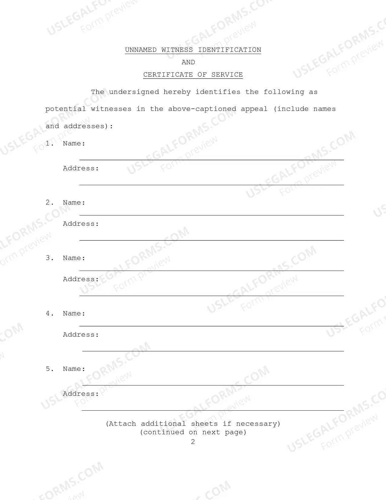Preview Unnamed Witness Identification