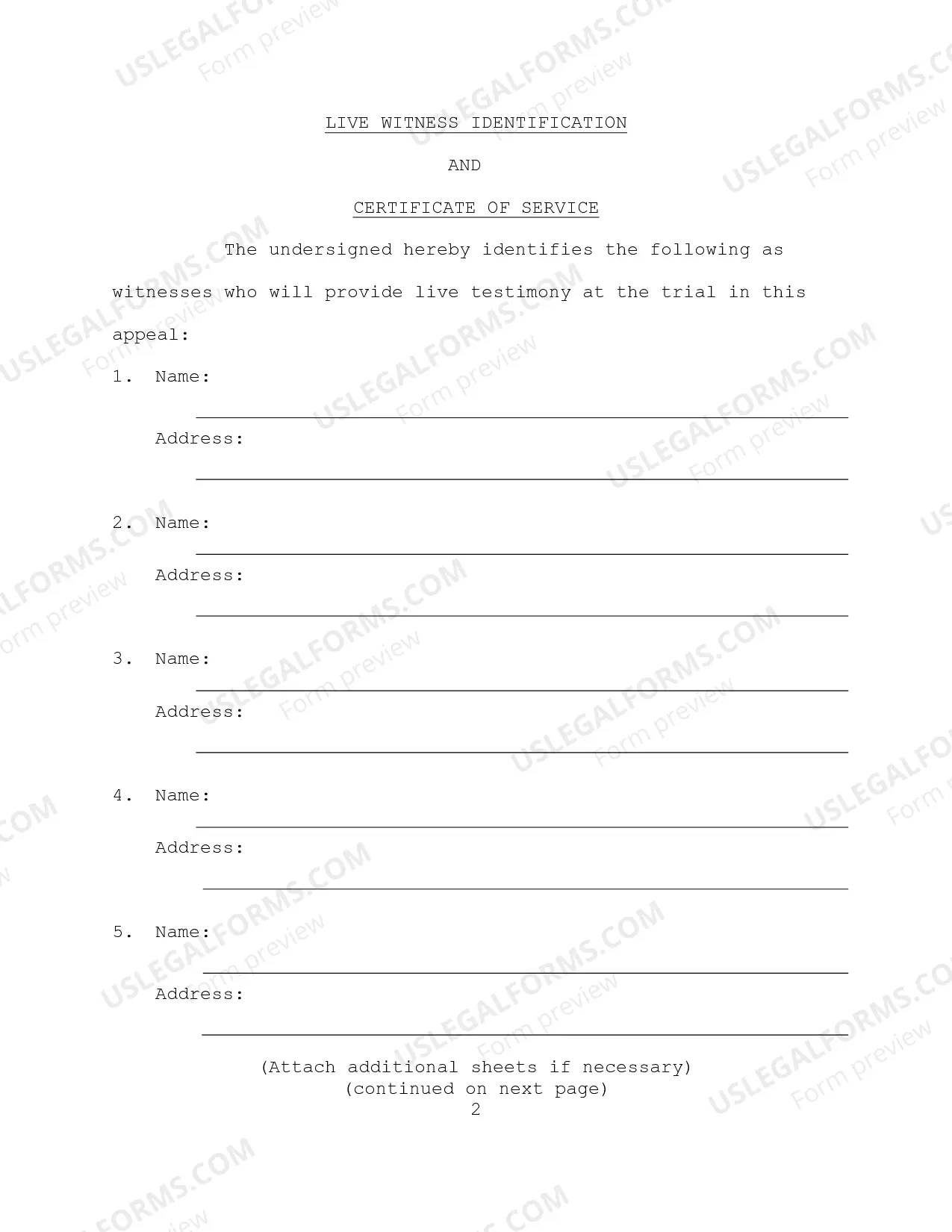 Preview Live Witness Identification