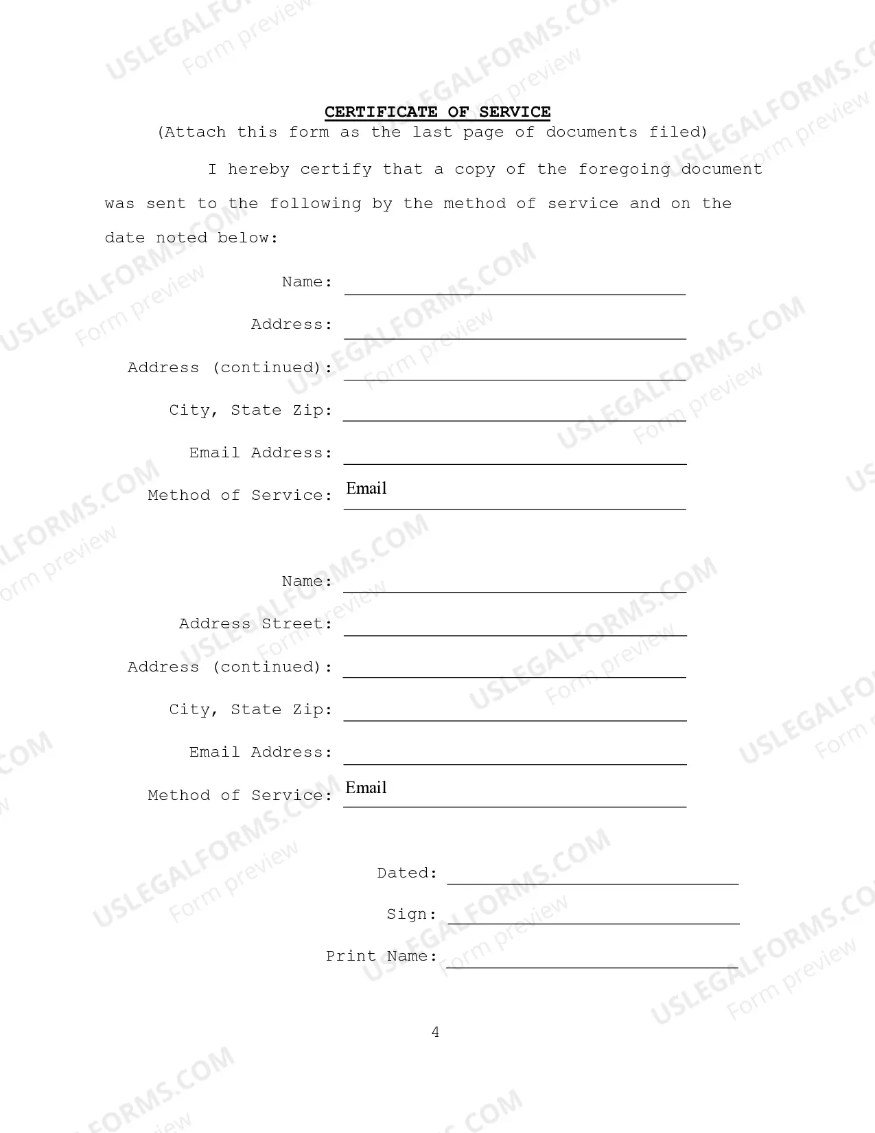 Preview Designation of Representative