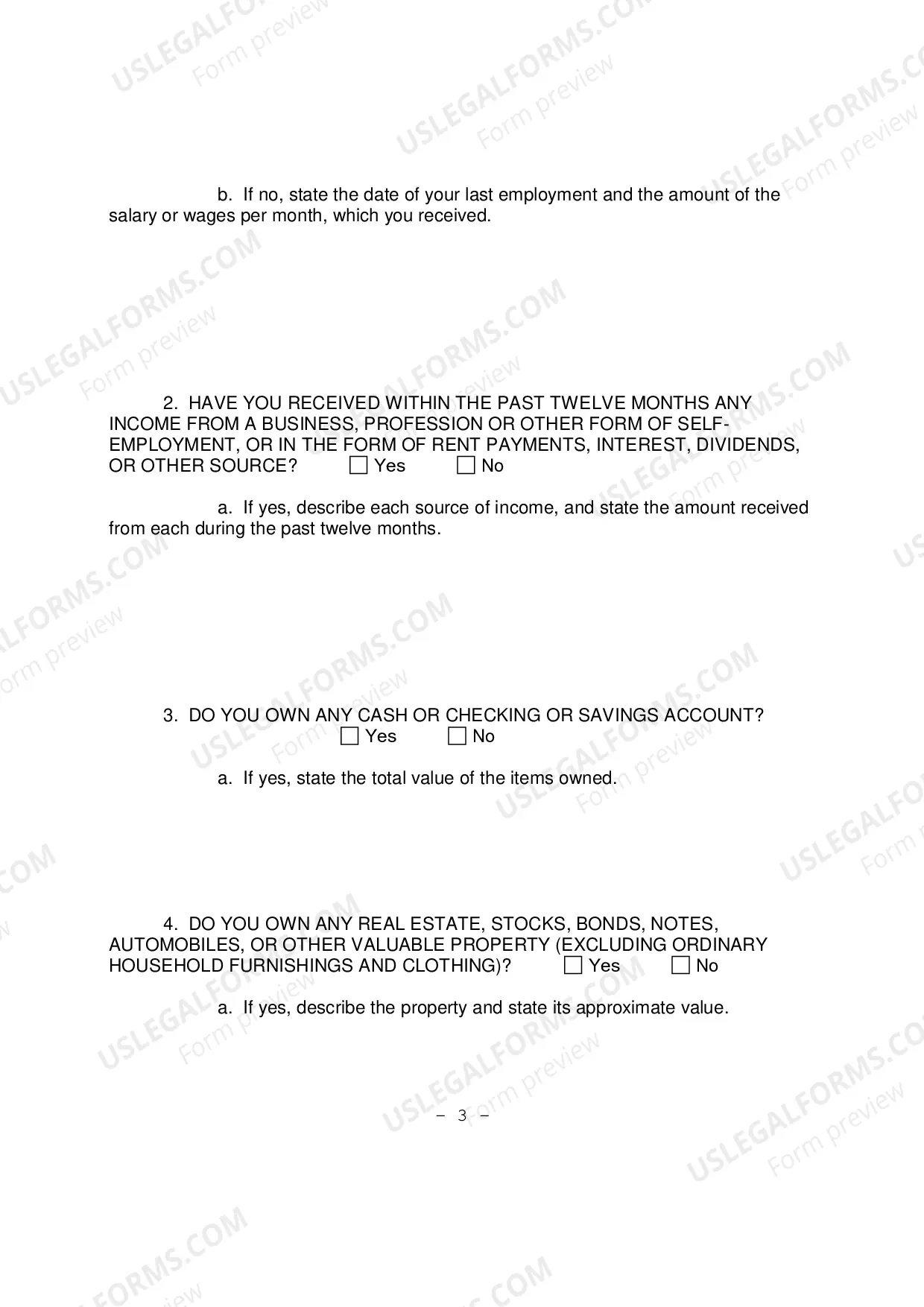 Preview Affidavit to support Motion to Proceed In Forma Pauperis