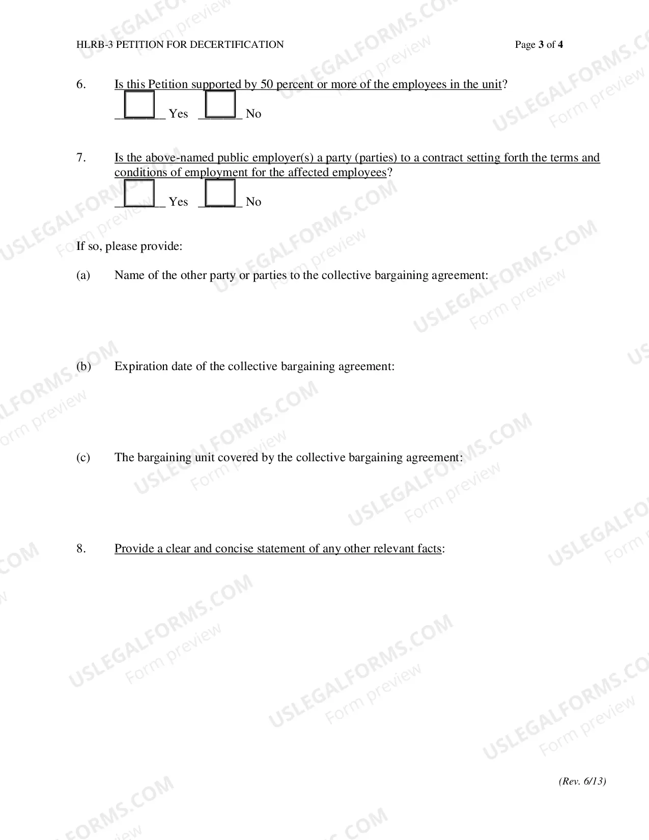 Preview Petition for Decertification
