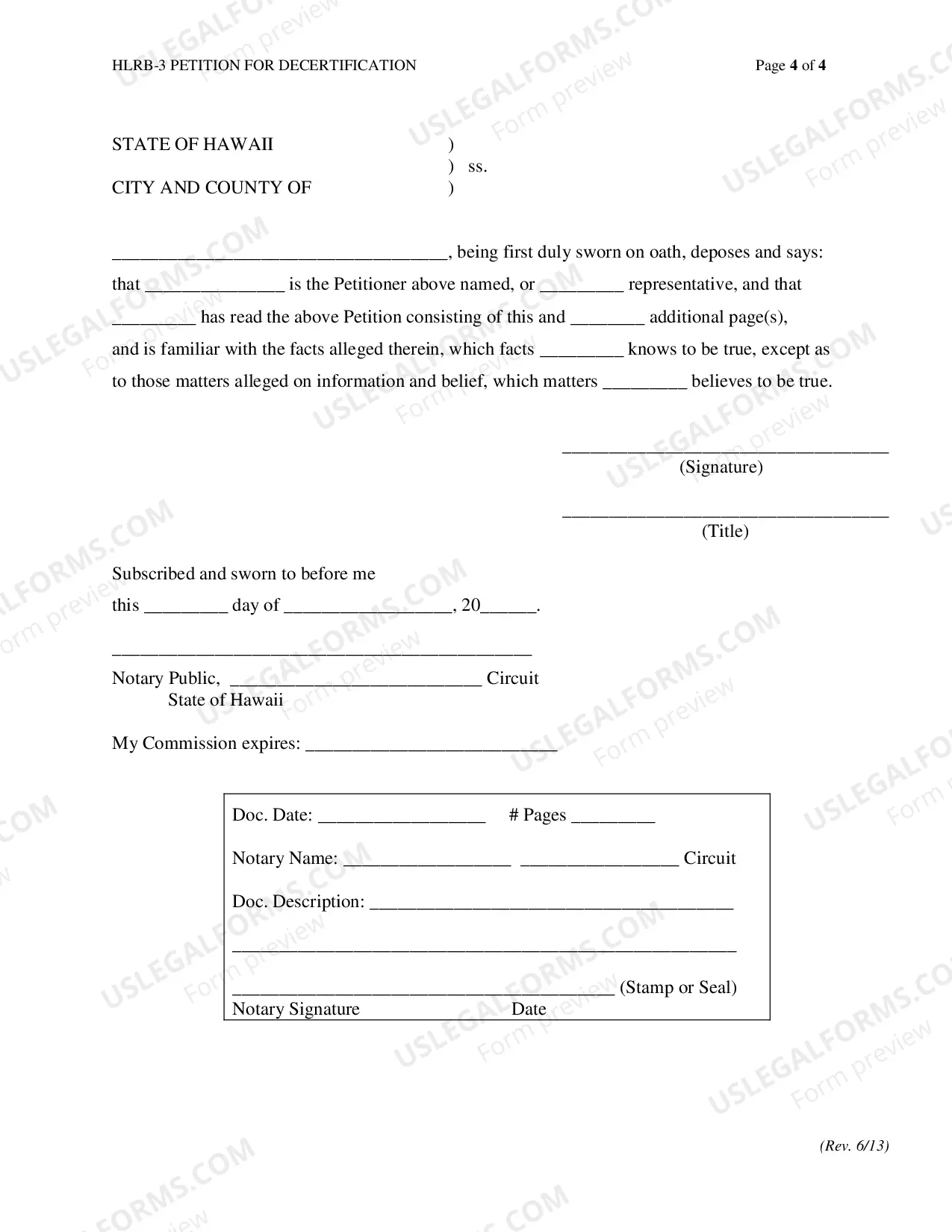 Preview Petition for Decertification