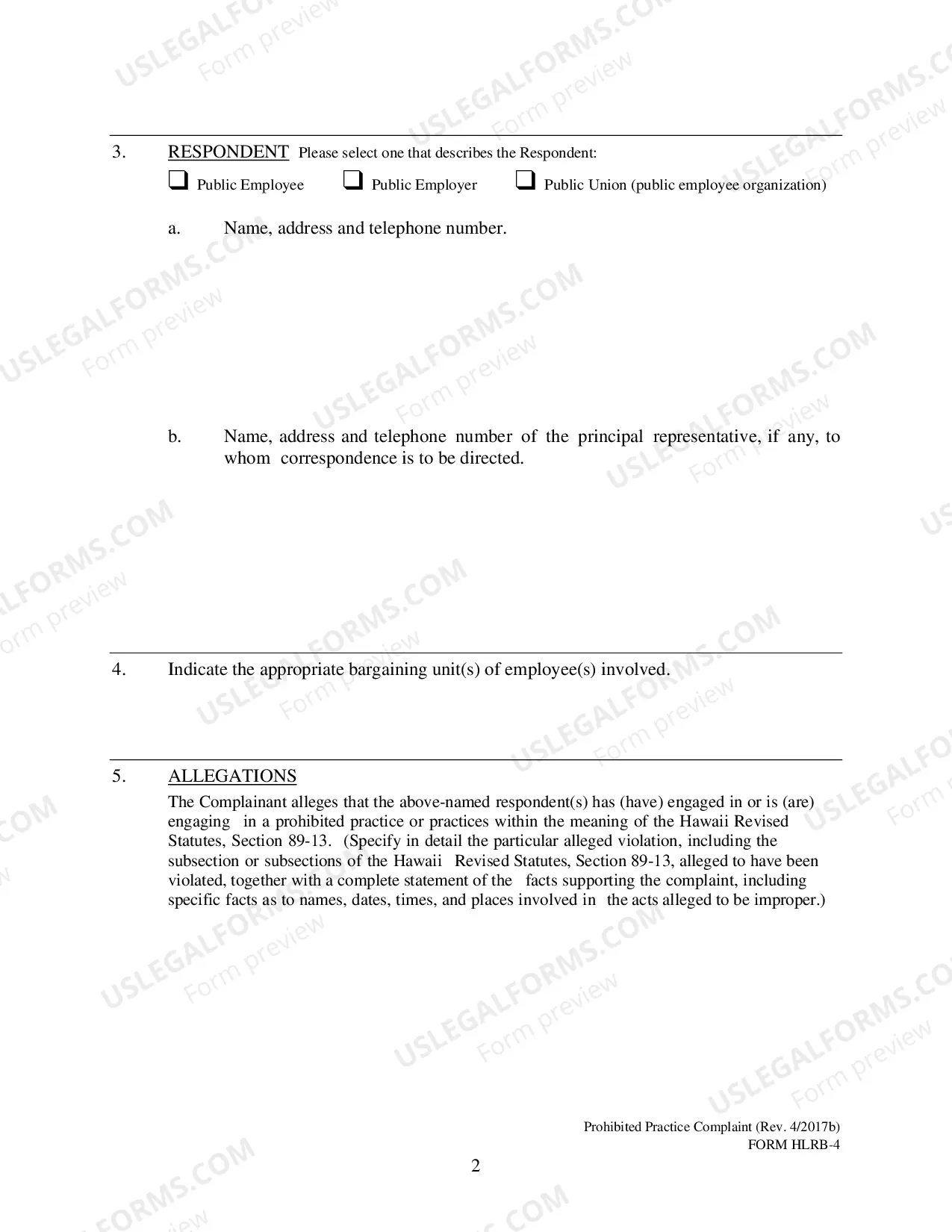 Preview Prohibited Practice Complaint