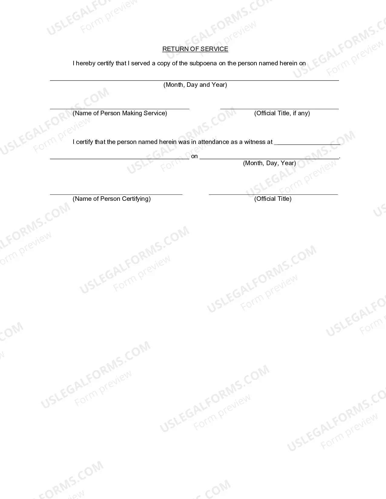 Preview Subpoena Duces Tecum