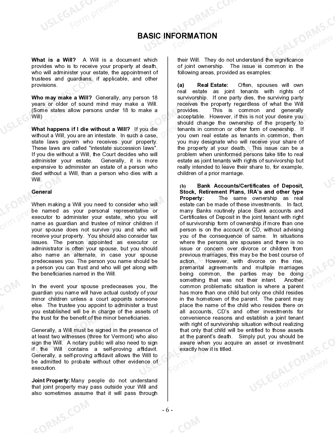 Preview Last Will and Testament for Single Person with Adult and Minor Children