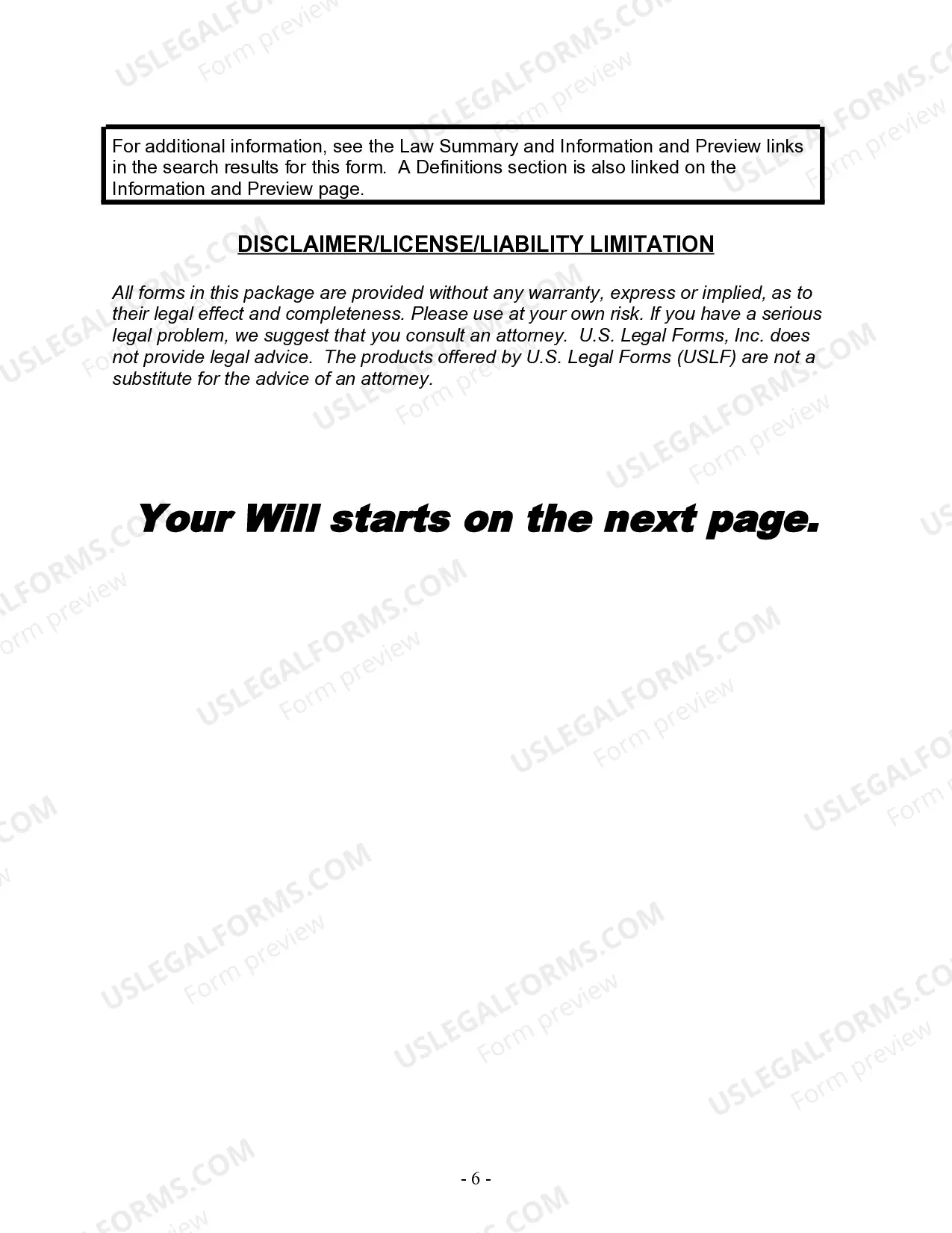 Preview Last Will and Testament for Single Person with Adult and Minor Children