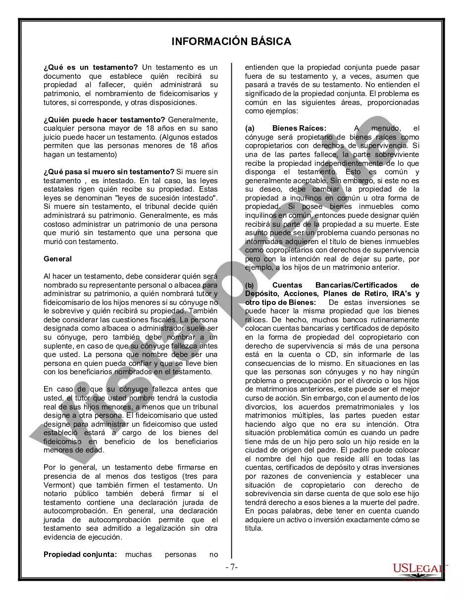 Preview Última voluntad y testamento legal para persona casada con hijos menores de edad de un matrimonio anterior