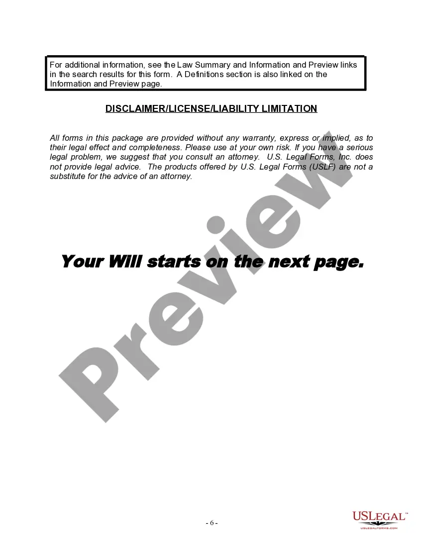 Preview Last Will and Testament for a Married Person with No Children