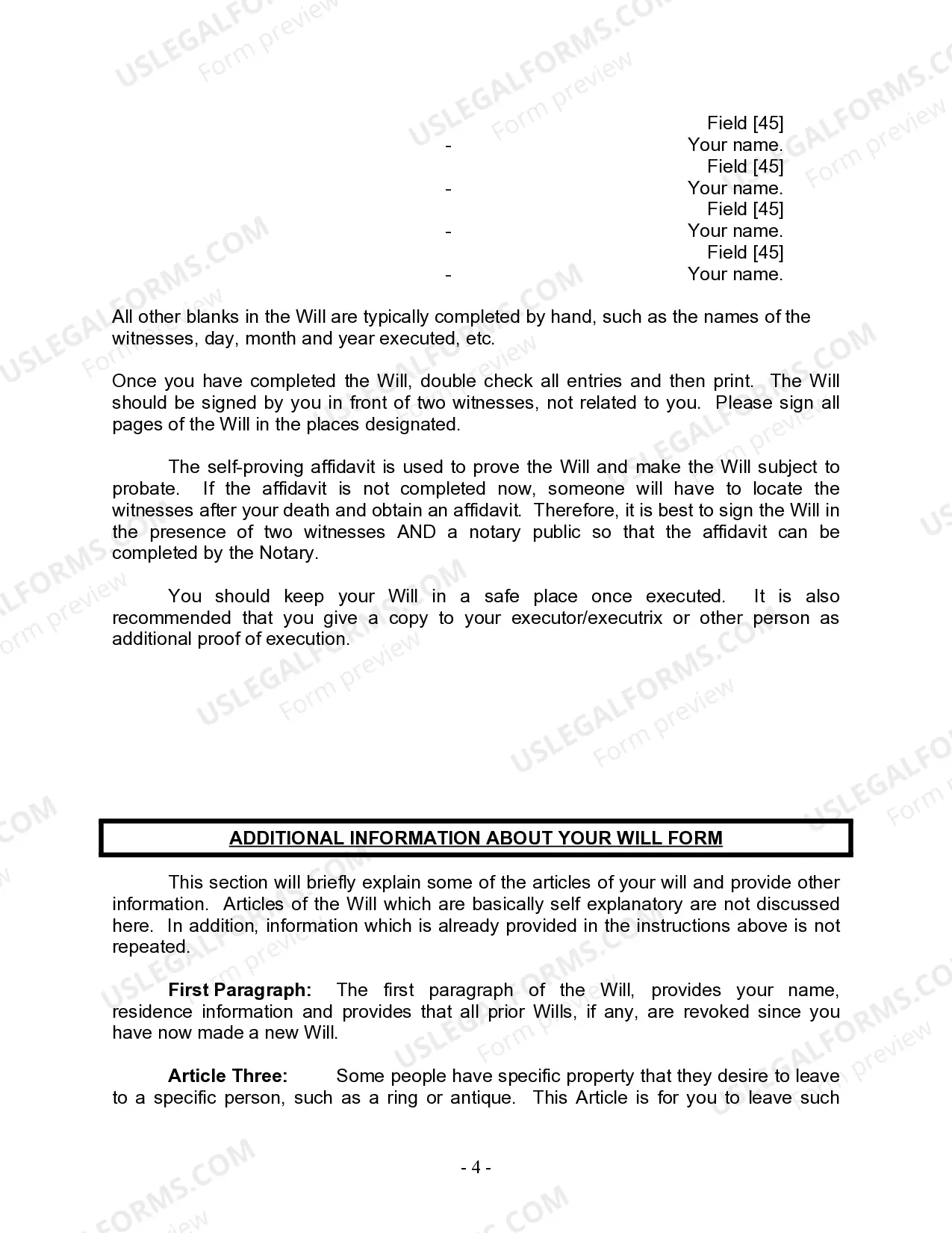 Preview Last Will and Testament for Divorced Person Not Remarried with Adult and Minor Children