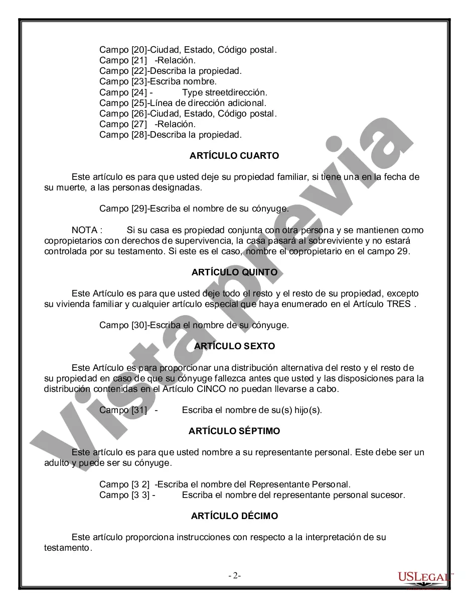 Preview Paquete de Voluntades Mutuas con Últimas Voluntades y Testamentos para Pareja Casada con Hijos Adultos