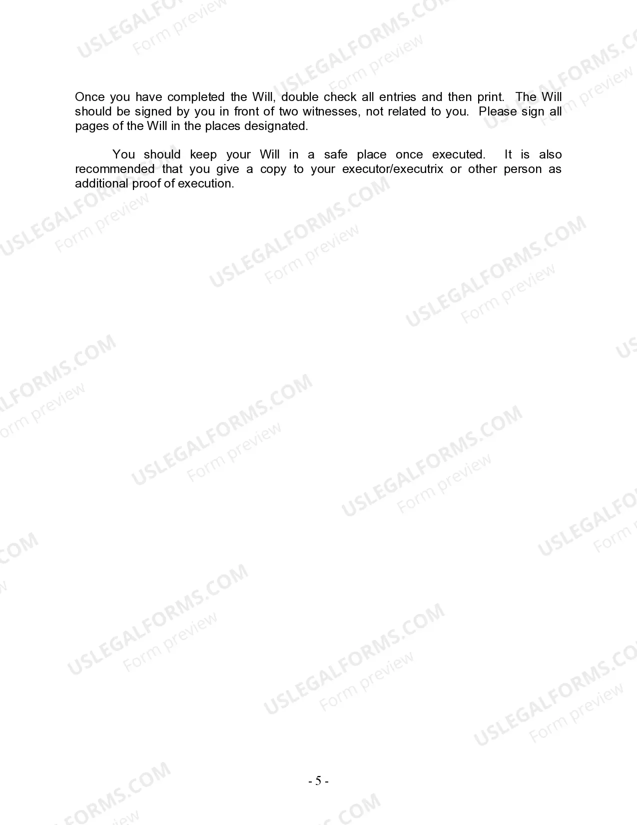 Preview Last Will and Testament for Domestic Partner with Adult and Minor Children from Prior Marriage