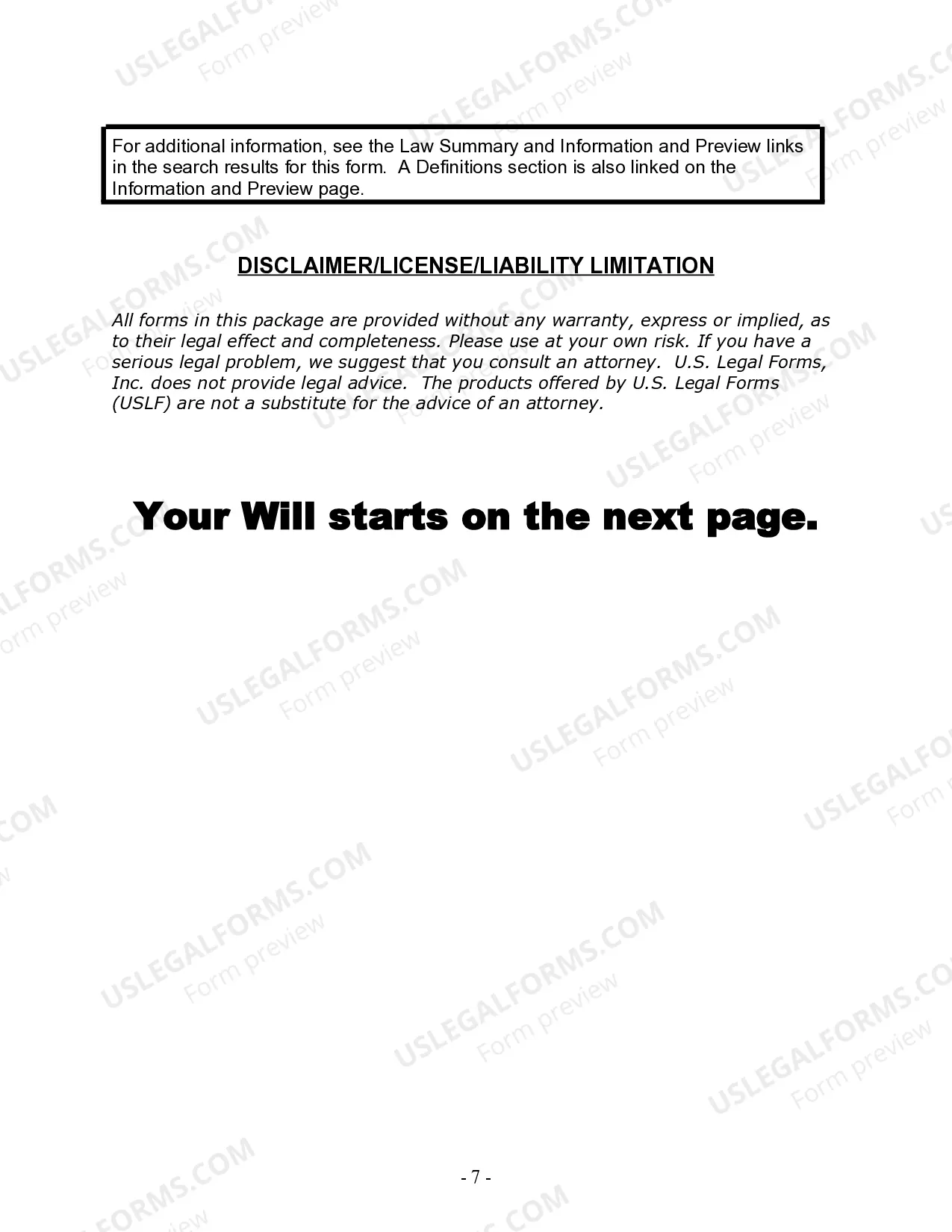 Preview Last Will and Testament for Domestic Partner with Adult and Minor Children from Prior Marriage