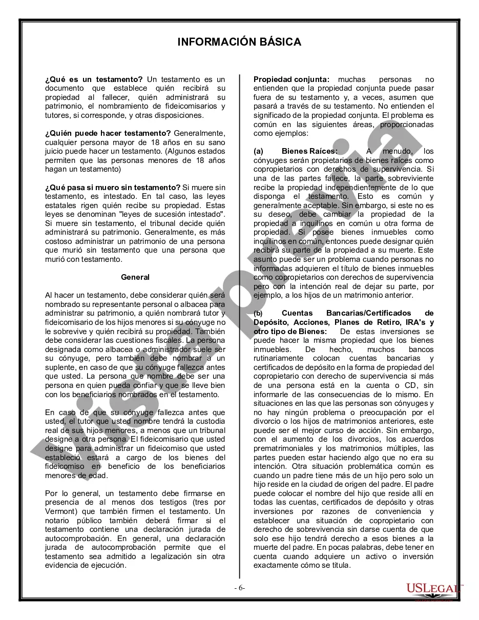 Preview Formulario de última voluntad legal para una viuda o viudo sin hijos