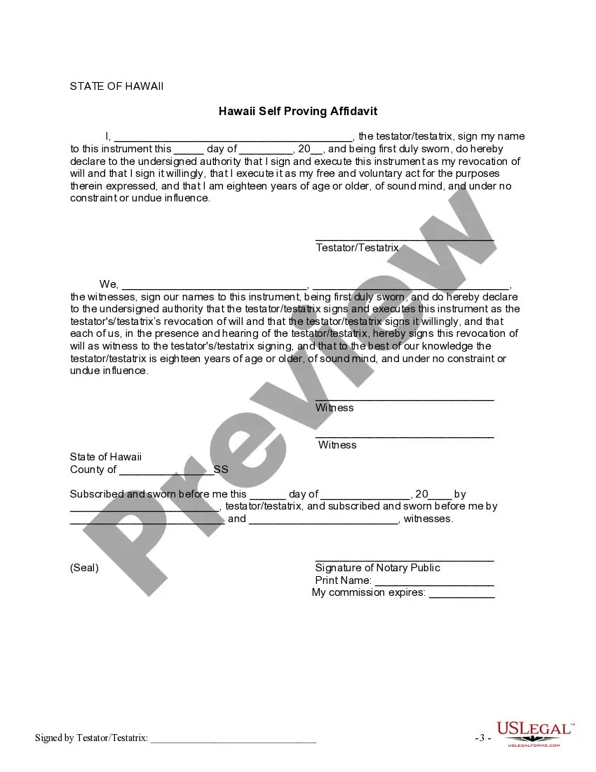 Preview Written Revocation of Will