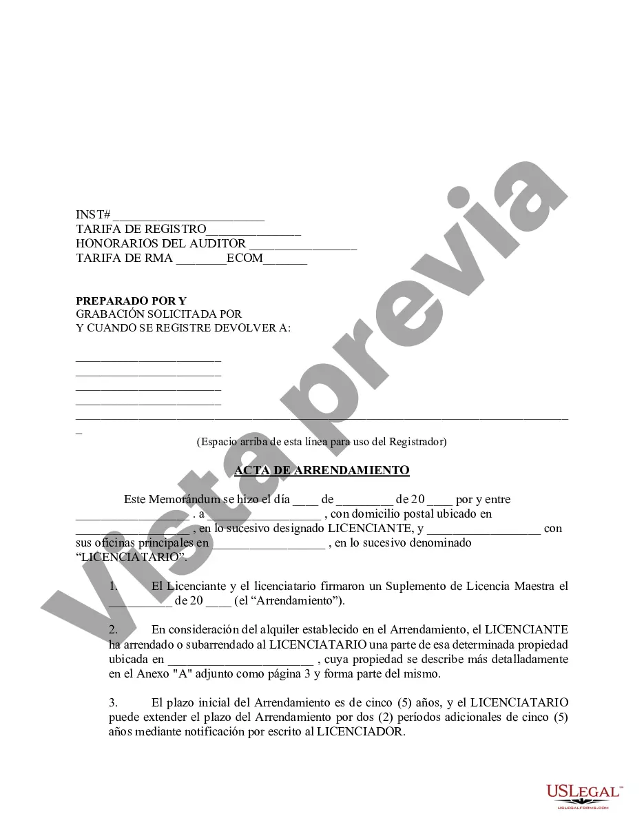 Preview Memorándum de Arrendamiento
