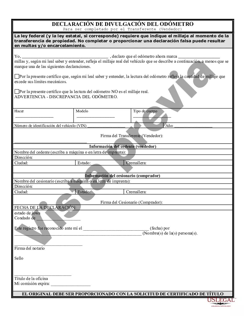 Preview Factura de venta de automóvil y estado de cuenta del odómetro para la venta tal como está