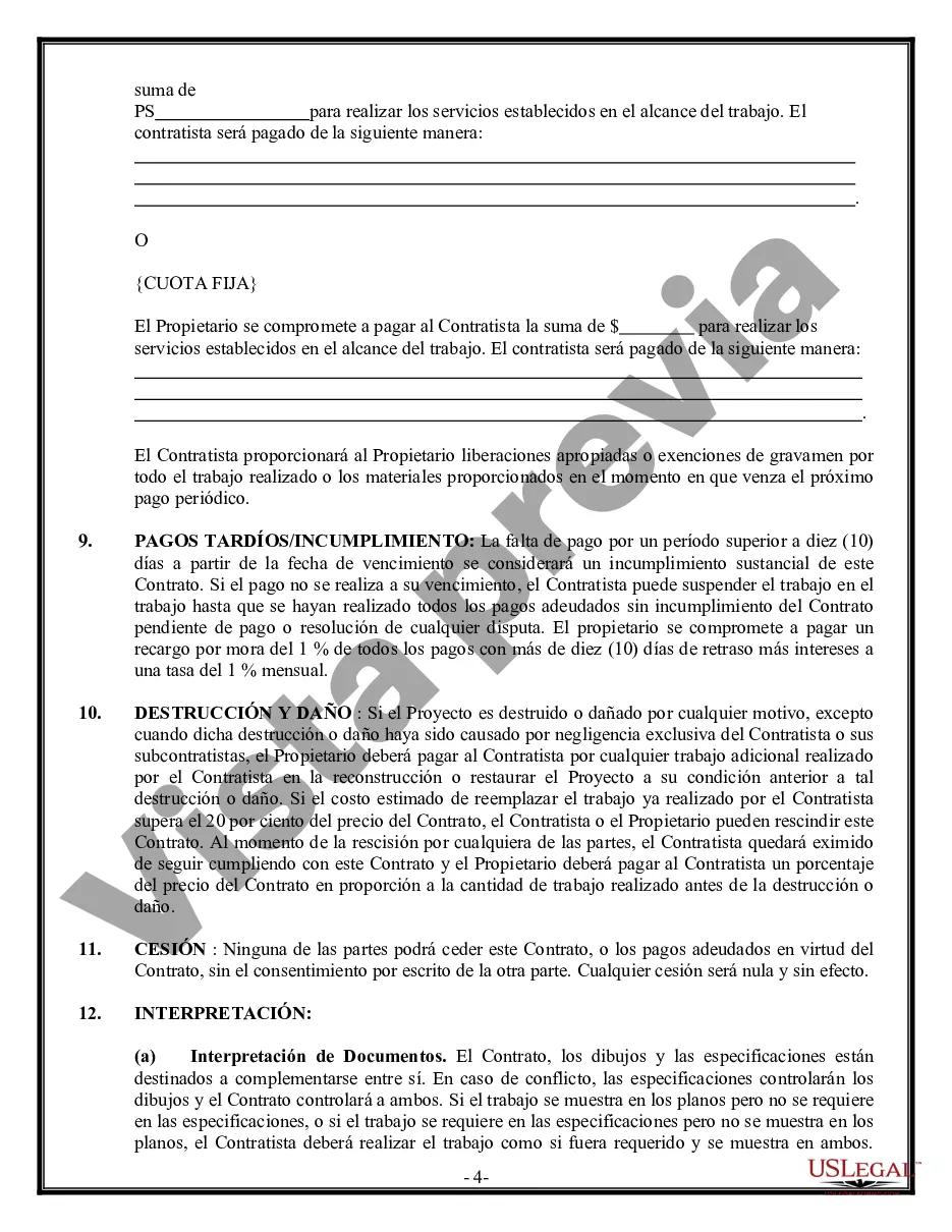 Preview Contrato de paisajismo para contratista