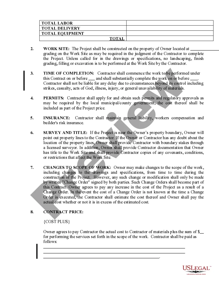 Preview Landscape Contract for Contractor