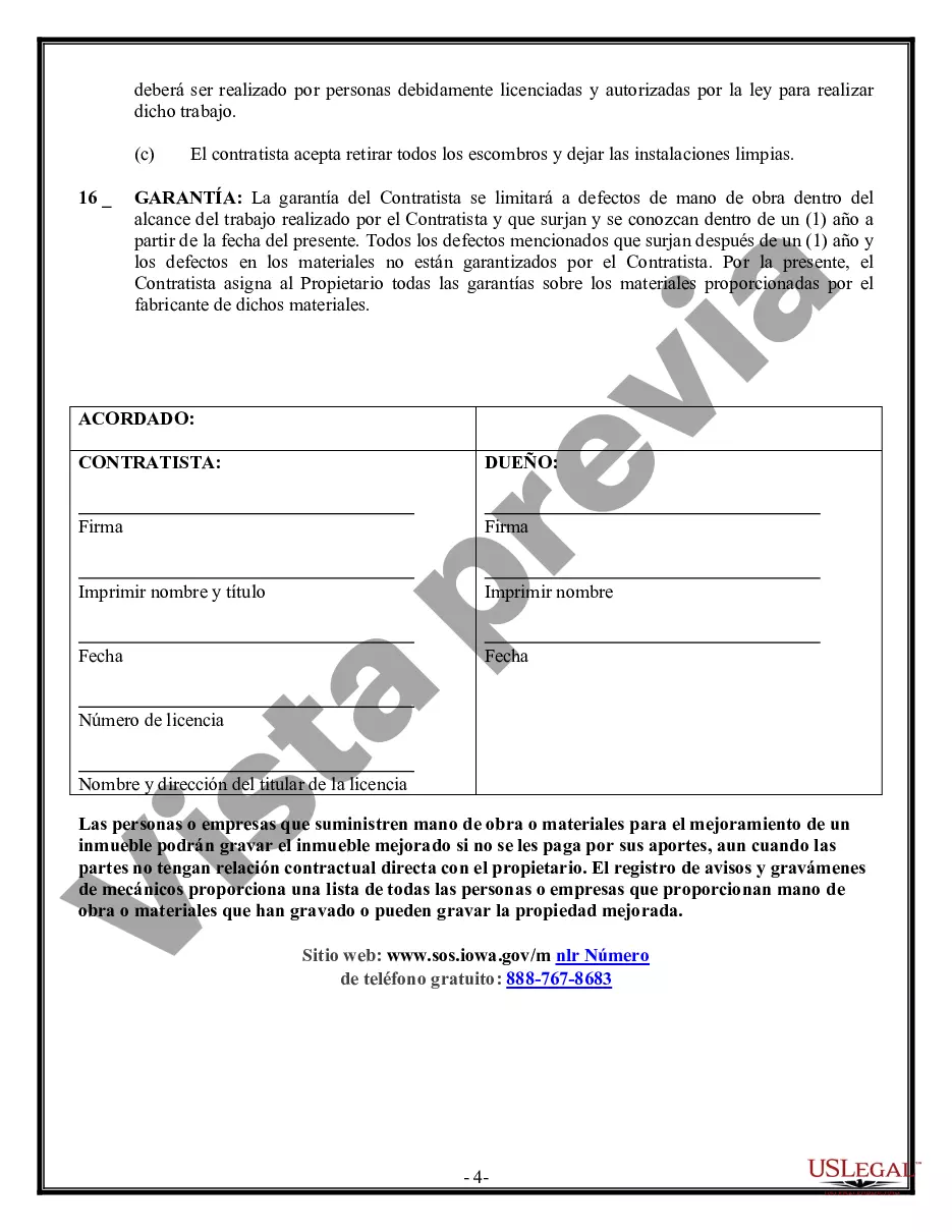 Preview Contrato de trabajo en el sitio para el contratista