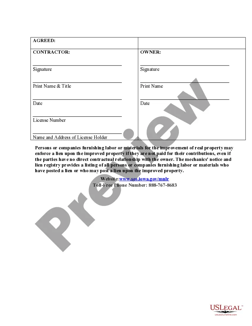 Preview Site Work Contract for Contractor