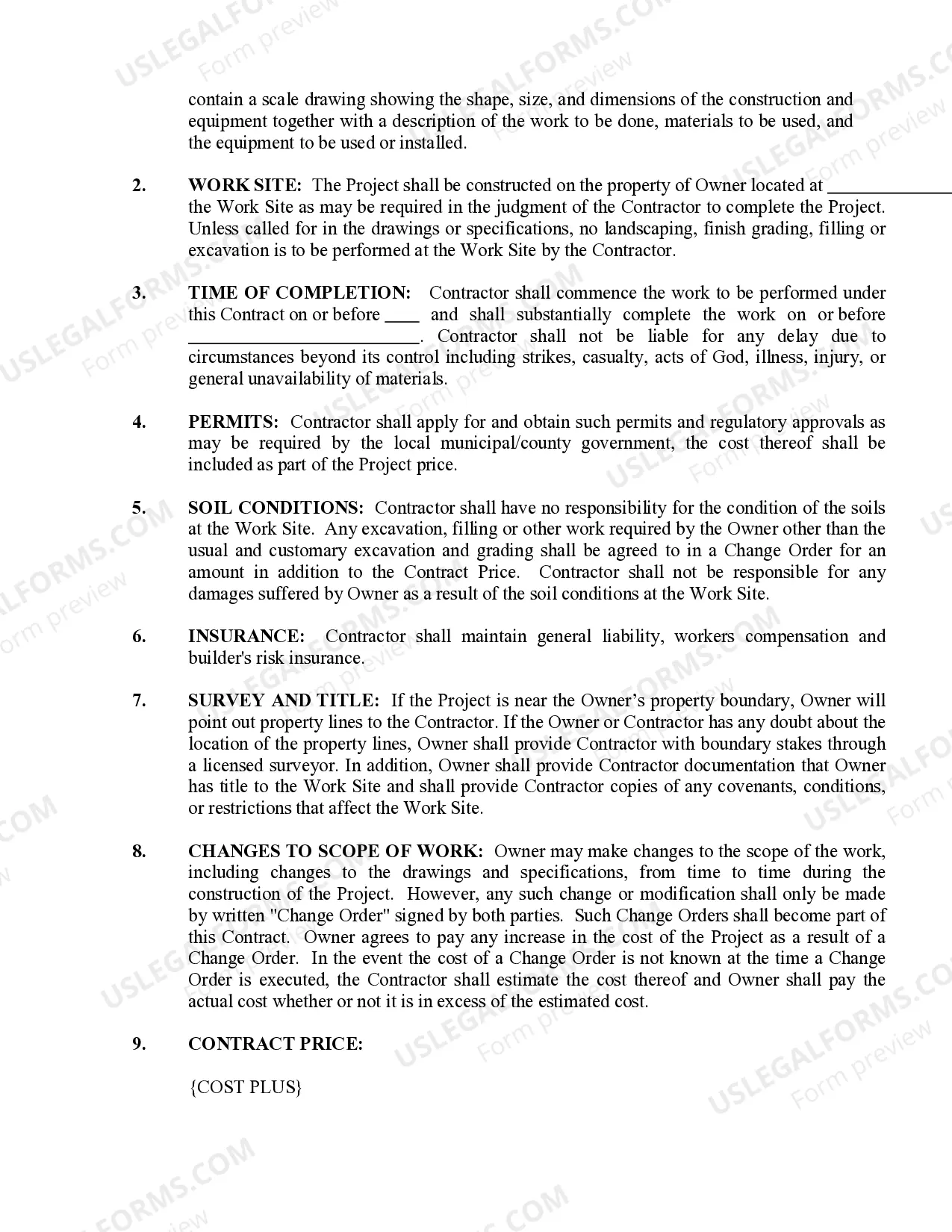 Preview Plumbing Contract for Contractor