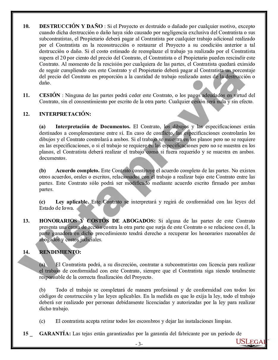 Preview Contrato de techado para contratista