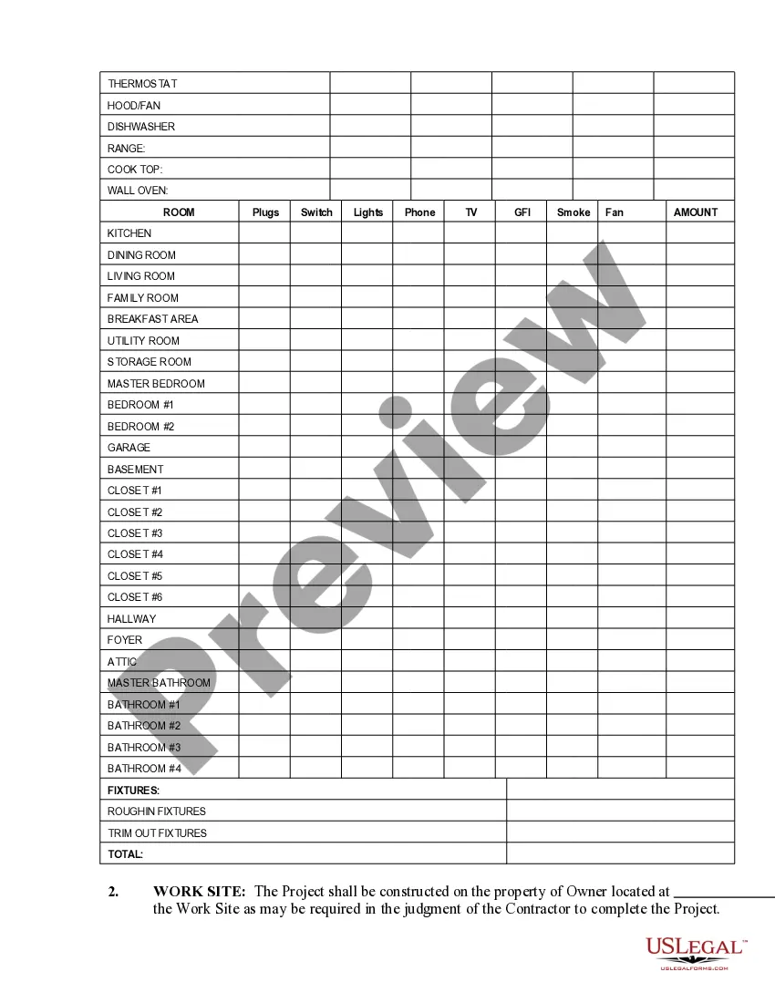 Preview Electrical Contract for Contractor
