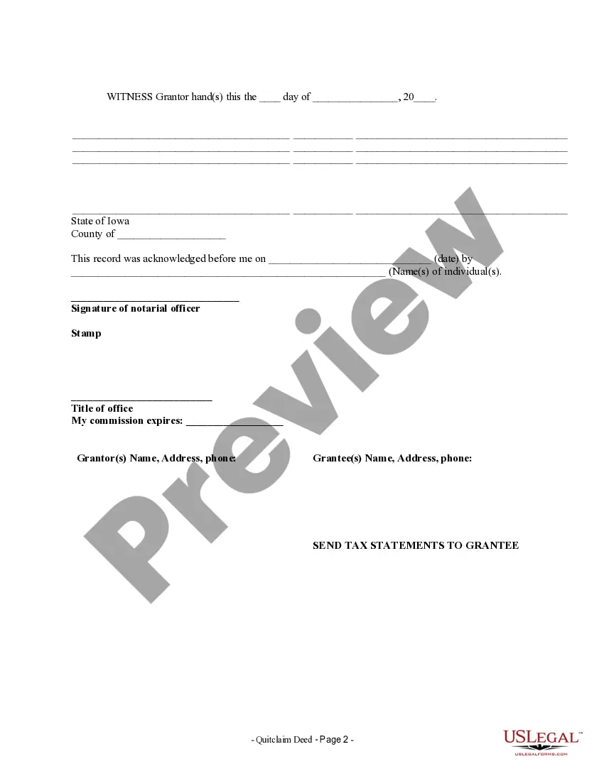 Preview Quitclaim Deed from Individual to Husband and Wife