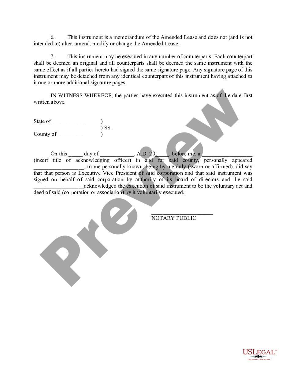 page 1 First Amended Memorandum of The First Amended and Restated Equipment Lease preview