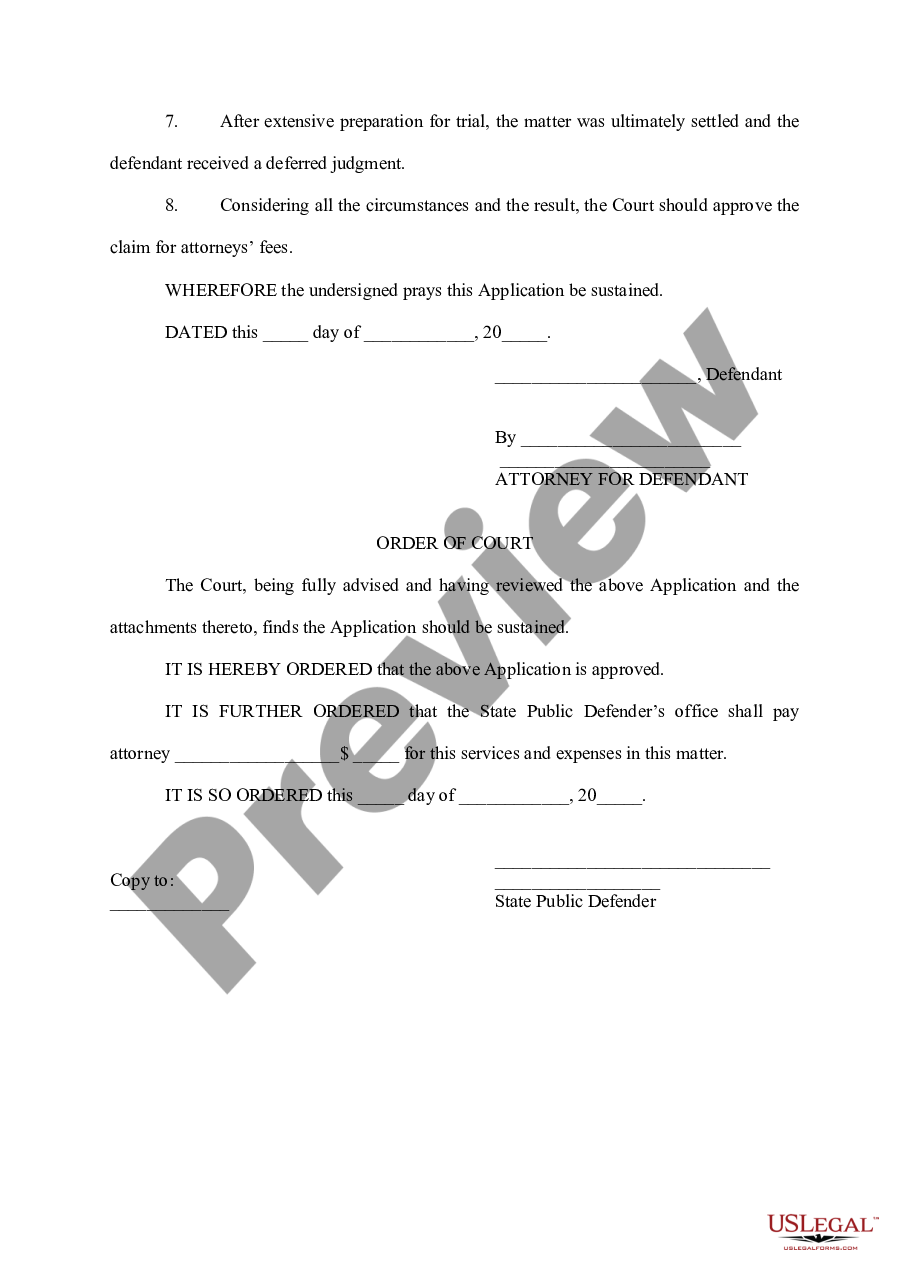 page 1 Application to Approve Attorney’s preview