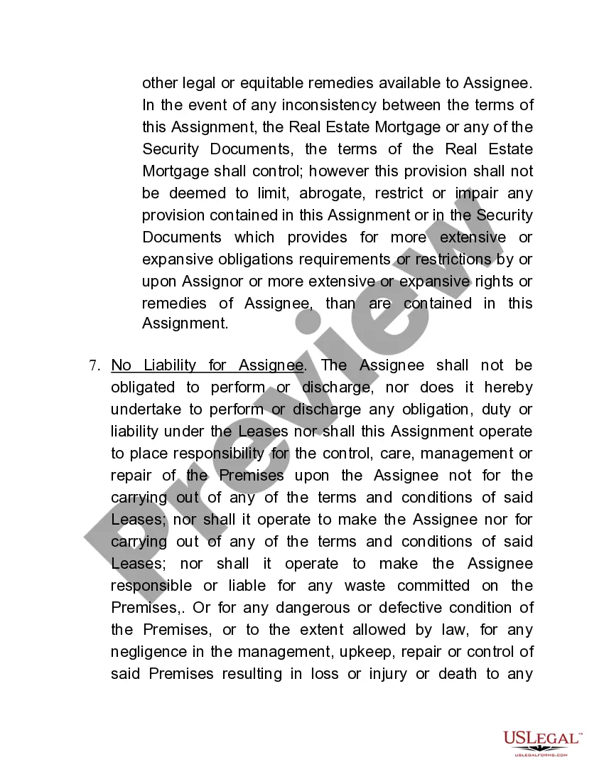 Preview Assignment of Rents and Leases
